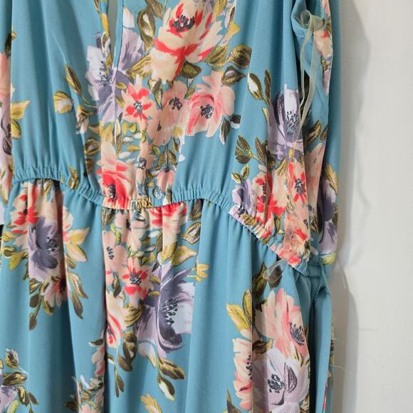 Trixxi Floral Sundress Belt Faux Wrap Lined Feminine NWT Size XL - Picture 4 of 11